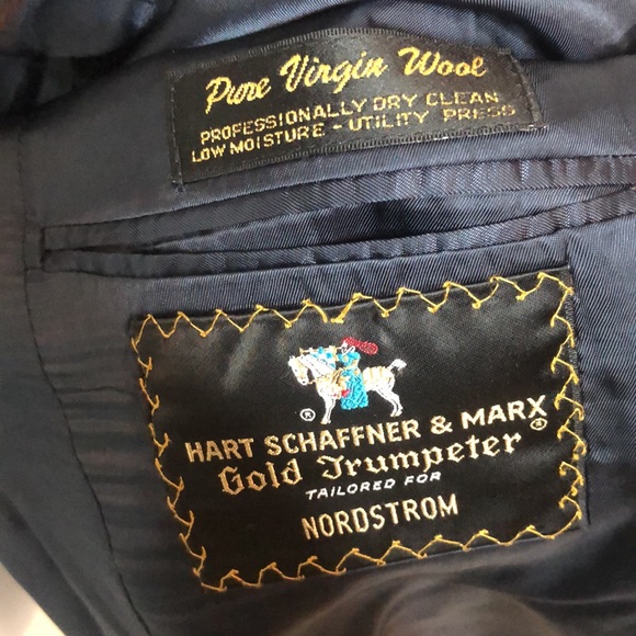 Men’s Hart Schaffner & Marx Gold Trumpeter Nordstrom Pinstripe Suit - Picture 3 of 12